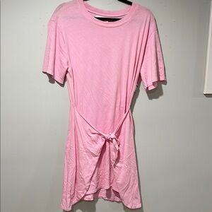 Xirena Pink Tie-Waist T-Shirt Dress